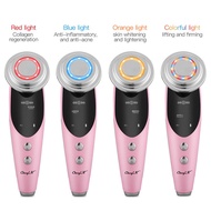 ❀✾CkeyiN EMS Facial Beauty Massager 7 In 1 Heated Wrinkle Removal Machine with LED Light Therapy for