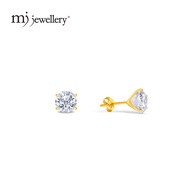 MJ Jewellery Zirconia Earrings S816  375 Gold & 9K White Gold