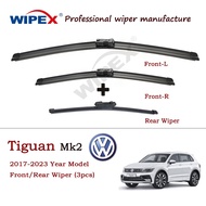 (Front/Rear 3pcs) Wiper Blade VW Tiguan Mk2 AD/BW Hatchback for 2017 to 2023 Volkswagen Tiguan Car W