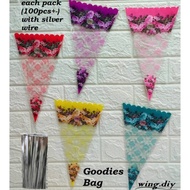 Restock/ Transparent/Cone/Plastic Cone Goodies Bag/ Plastik Kon untuk Popcorn & doorgift