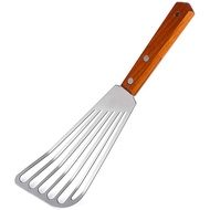 Stainless Steel Fish Spatula Turner Wood Handle Fish Spatula Slotted Turner Kitchen Metal Spatula fo