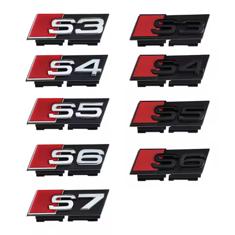 3D Metal S3 S4 S5 S6 S7 Logo Badge Car Front Grille Emblem Center Cover For Audi Q3 Q5 Q7 A1 A2 A3 A