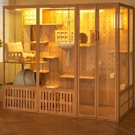 Large Cat Villa Cat House Home Luxury Cat Cage Indoor Cat Shelter Custom Cat Villa Panoramic Glass C
