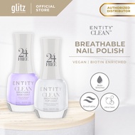 ENTITY CLEAN Breathable Nail Lacquer Clear Top Coat & Clear Base Coat Non Peelable (15ml)