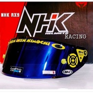 NHK RX9 and GM racepro Flat Visor Helmet Glass NHK RX9 and GM racepro Iridium blue gold silver