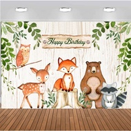 120 x 80 cm Animal Background Woodland Animal Birthday Decoration Kids Wild Safari Birthday Decorati