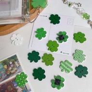 Ancient Four-Leaf Clover Button Gadget DIY Four-Leaf Clover Wood Chip Card Packing Material Handbook