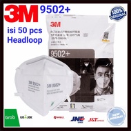 TERLARIS MASKER 3M 9502+ KN95 N95 HEADLOOP IMPORT ORIGINAL 1 BAG ISI 50 PCS | COD