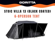 Stoic Villa 13 Black-Coated Automatic 6-8 person Tent - Black | Outdoor Camping Tent