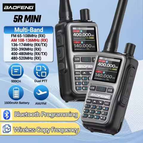 UV-5R Mini Walkie-talkie Multi-band Bluetooth Programming Wireless Frequency 999CH AM FM Long-range 