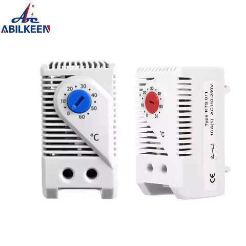 DIN Rail Thermostat KTO011/KTS011 NC/NO 0-60℃ - Mechanical Temperature Controller, Compact Bimetalli