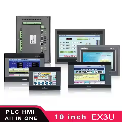 Coolmay HMI PLC All in One EX3U 24MR 44MT 8043H 8070H 8100H Integrated with Ethernet 485p Compatible