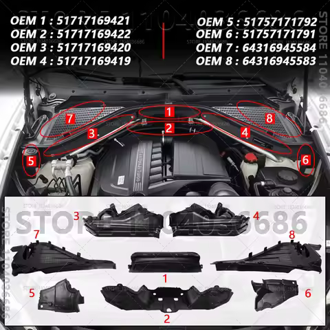 For 2007 2008 2009 2010 2011 2012 2013 2014 BMW X5 3.5d 35dX 4.8i X6 35iX 50iX M E70 E71 Partition P
