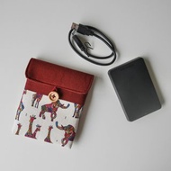 淺色大象撞色硬碟袋