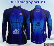 ลาย JK FISHING SPORT V3 เสื้อตกปลา JK Thailand เสื้อกันยูวี  ป้องกันรังสี UV 80% แห้งเร็ว