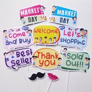 MARKET DAY PROPS PHOTO BUNTING FLAG MARKET DAY DEKORASI MARKET DAY ANAK SEKOLAH