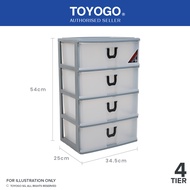 Toyogo 408-4 Plastic College A4 Drawer (4 Tier)