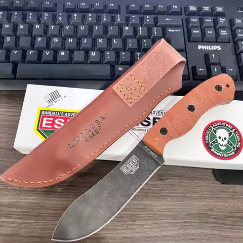 ESEE JG5 Camping Fixed Blade Knife G10 Handle with Leather Sheath Outdoor Hiking Hunting Survival To