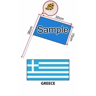 Greece Hand Flag With Stick (15x30cm)/ Bendera Tangan Dunia Greece (15x30cm)