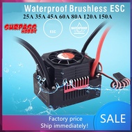 SURPASS HOBBY ESC 25A 35A 45A 60A 80A 120A 150A Waterproof Electric Speed Controller for 1/8 1/10 1/12 RC Car Brushless M