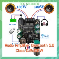 Sinilink XINYI Audio Amplifier Bluetooth 5.0 Klass D 2x100W with USB & AUX DC6-26V