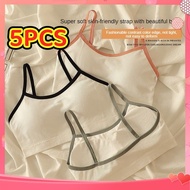 5PCS Cotton Padded Teenager Sando Bra Soft Solid  Student Underwear Breathable Kids TOGO