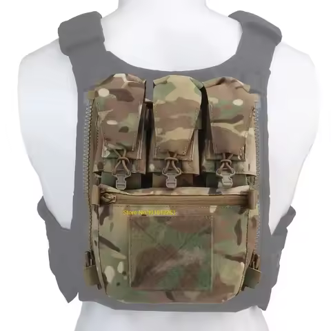 V5 PC Tactical Vest Back Panel Pouch Zip-on GP Pocket FCPC Plate Carrier Expansion Bag Hunting Vest 