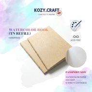 Watercolor Book-TN Refill • 200 gsm Plain (Passport Size) B7 Handmade