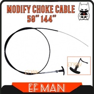 UNIVERSAL FOR MODIFY CHOKE CABLE 59" 144" LORRY CAR 4X4 TRACTOR STOP ENJIN BONNET CABLE
