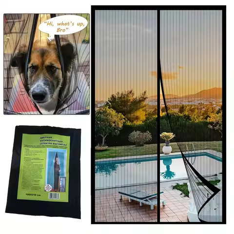 Magnetic Screen Door, Heavy-Duty Self-Sealing Mesh Barrier, Insect-Proof, Pet and Child Safe, Size: 