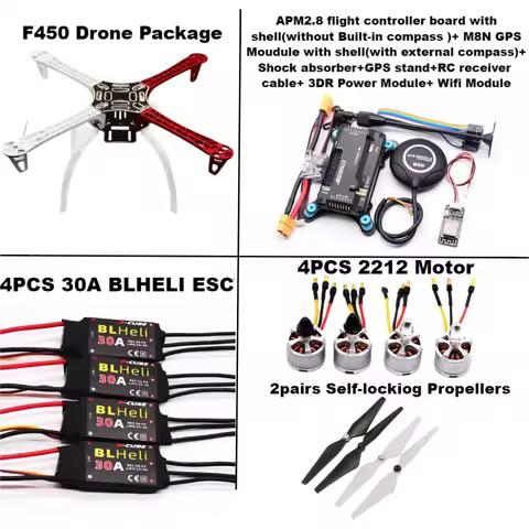 F450 Drone Kit With 450 Frame For APM PIXHAWK 4 Axis RC Multicopter Quadcopter Heli Multi-Rotor With