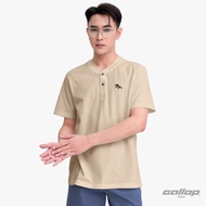 GALLOP : เสื้อยืดคอกระดุม T-SHIRT (Henley neck) รุ่น GT9151 สี Light Beige - น้ำตาลเบจ / ราคาปรกติ 9