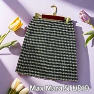 🦄義大利Max Mara|STUDIO系列千鳥格紋羊毛混紡半身裙Size:US2/S#二手