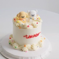 Kawaii Valentine's Day Cake Toppers - Bear, Cat & Dog Couple Figurines for Romantic Celebration Cake
