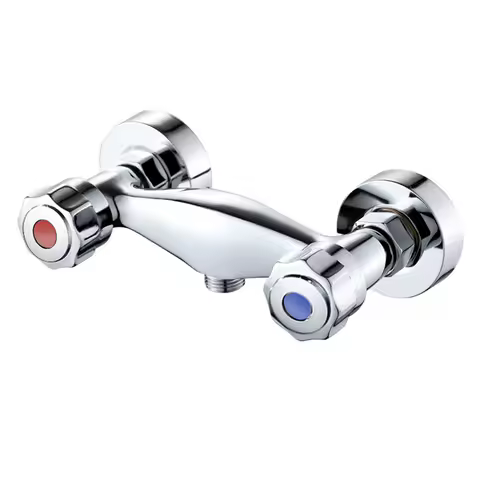 Double Switch Mixing Valve Shower Faucet Hot And Cold Dual Control Wall-Mounted Mixing Valve Bathroo