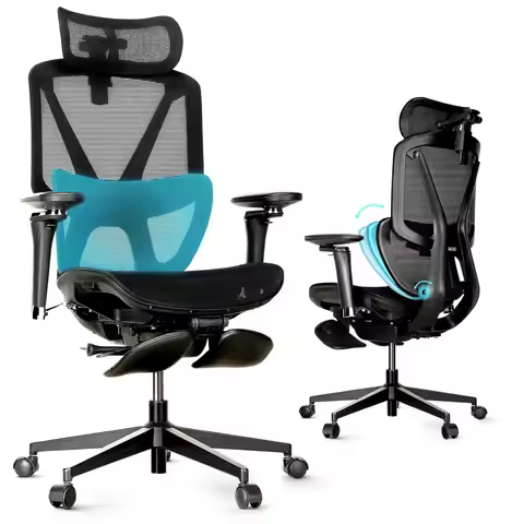 Ergonomic Office Chair with Footrest,Office Chair with 136° Recline, Ergonomic Desk Chair with Large