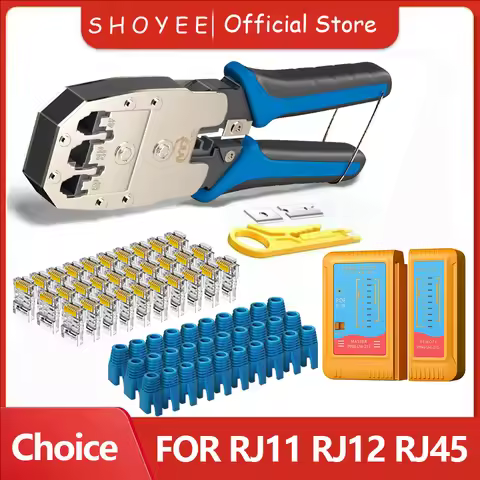 RJ45 Crimper RJ11 RJ45 Crimping Tool Ethernet Network LAN Cable Crimper Cutter Stripper Plier for 6P