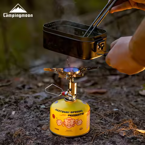CAMPINGMOON Titanium Rocket Stove Outdoor Mountaineering and Hiking Portable Stove High Power Stable