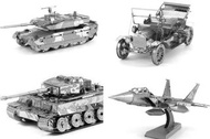 日本Tenyo 金屬模型Nano積木 Puzzle 老虎坦克 1980'S Ford 10式坦克 F-15戰機 219270
