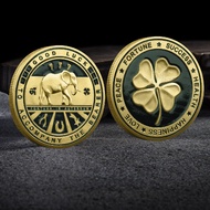 Four-leaf Clover Commemorative Coin Collectibles Three-Dimensional Emboss