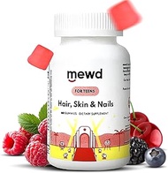 Mewd Hair, Skin & Nails Gummies For Teens - Gummy Multivitamin with Skin Care, Hair Growth, Nail Str