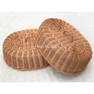 Tudung saji rotan penutup makanan anyaman rotan bujur / Food cover dish cover rattan woven oval