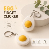 GANTUNGAN Egg Fidget Clicker - Egg-Shaped Clicker Keychain - Cute Egg-Shaped Fidget Keychain