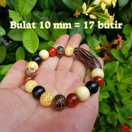 Gelang 5 Jenis Campuran Teras Kayu Asli Berkepala