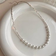 สร้อยคอไข่มุกหรูหรา S925 โซ่เงิน