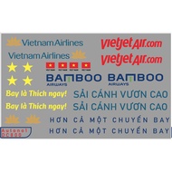 Water Decal Vietnam airline-Vietjet-Bamboo-Vietnam Aircraft Model Stickers All Color Backgrounds Autono1 DC800