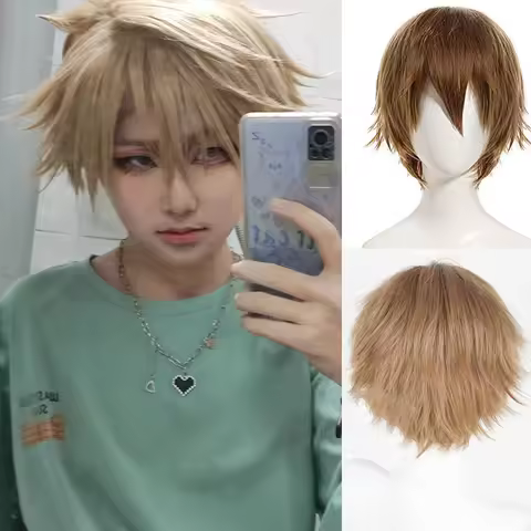 Anime 30cm Wolf Cut With Bangs Choppy Cosplay Party Wig For Men Women Red Blue Purple Korean Style M