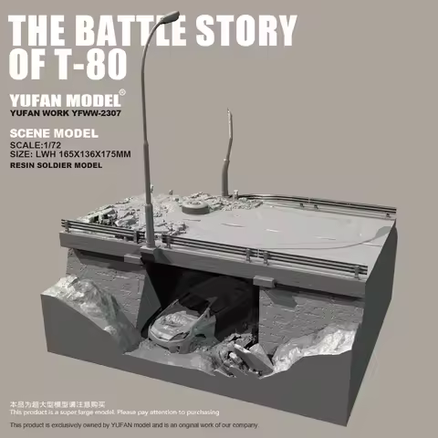YUFAN MODEL 1/72 T 80 The story （scene） colorless self-assembly YFWW-2307+3D