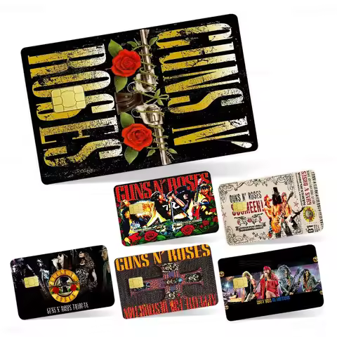 Rock Band Guns N Roses Anime Young Creidt Card Debit Card Sticker Film Case Front Tape for Small Big