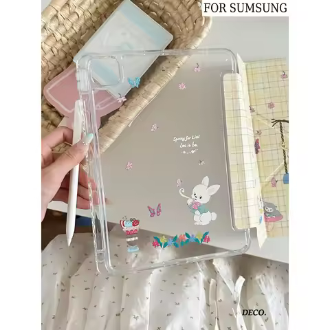 cute Cartoon With Pen Slot 3+Y-fold Tablet Case For Samsung Galaxy Tab A8/A9/A11+FE LITE PLUS/Tab S6